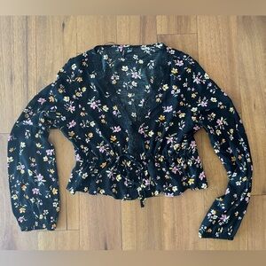 Vero Moda Black Floral Print Top
